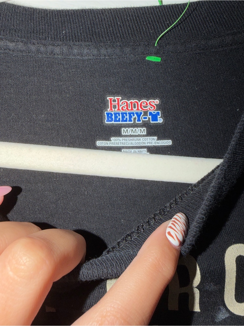 Hanes Black Beefy-T Logo Tee - Picture 3 of 4